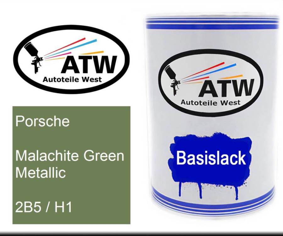 Porsche, Malachite Green Metallic, 2B5 / H1: 500ml Lackdose, von ATW Autoteile West.